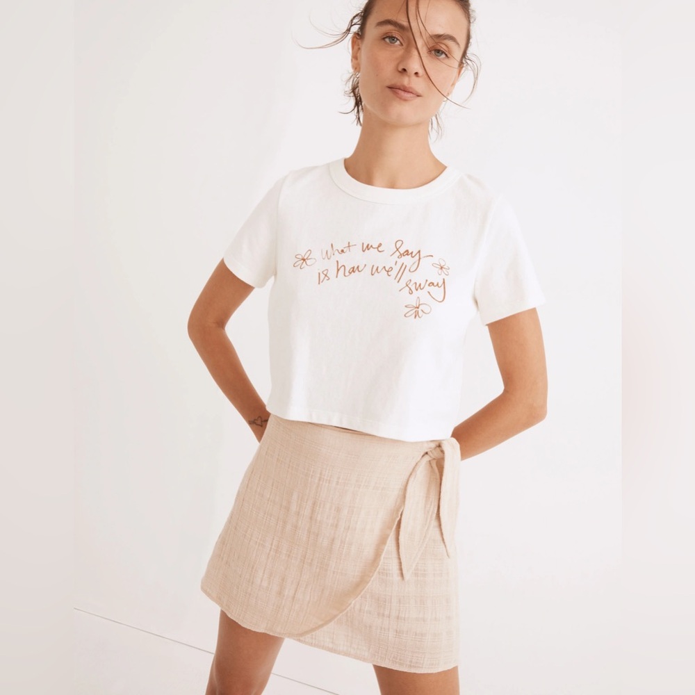 NWT Madewell Cover-Up Wrap Mini Skirt Sandstone Size XL